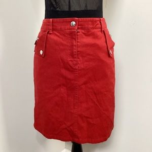 Micheal Kors Women’s Red Mini Skirt Aline with Silver Hardware